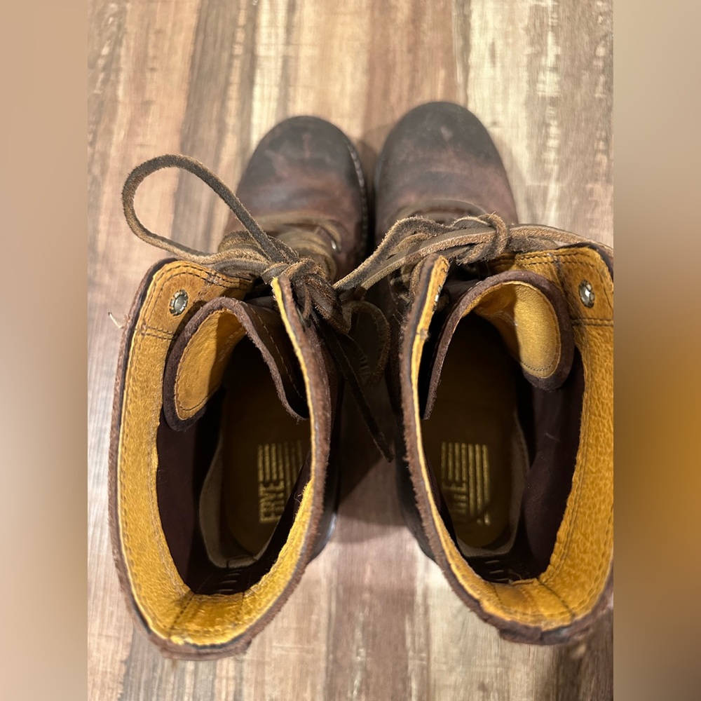 Frye Women's Brown Leather Ankle Boots - Picture 7 of 9